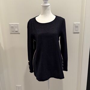 Tommy Hilfiger Blue Heathered Shirt with red and white stripe details